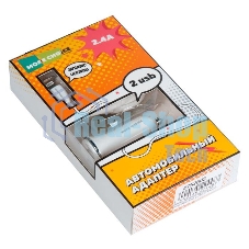 Автомобильная зарядка (от прикуривателя) 2USB 2.4A для Apple 8-pin More choice AC22i, белый