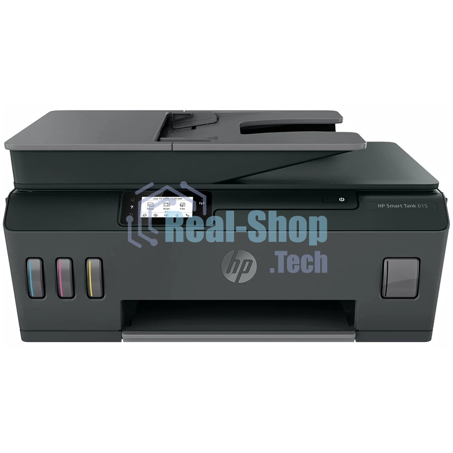 МФУ струйное HP Smart Tank 615 AiO (Y0F71A), A4, цветной, печ. до 22 стр/мин. (ч/б) до 16 стр/мин. (цвет), скан. до 5 стр/мин. (ч/б) 3 стр/мин. (цвет), 1200 x 1200 dpi (ч/б печать, скан.) 1200 x 4800 dpi (печать цвет), USB, Wi-Fi, BlueTooth, Air Print, Mopria