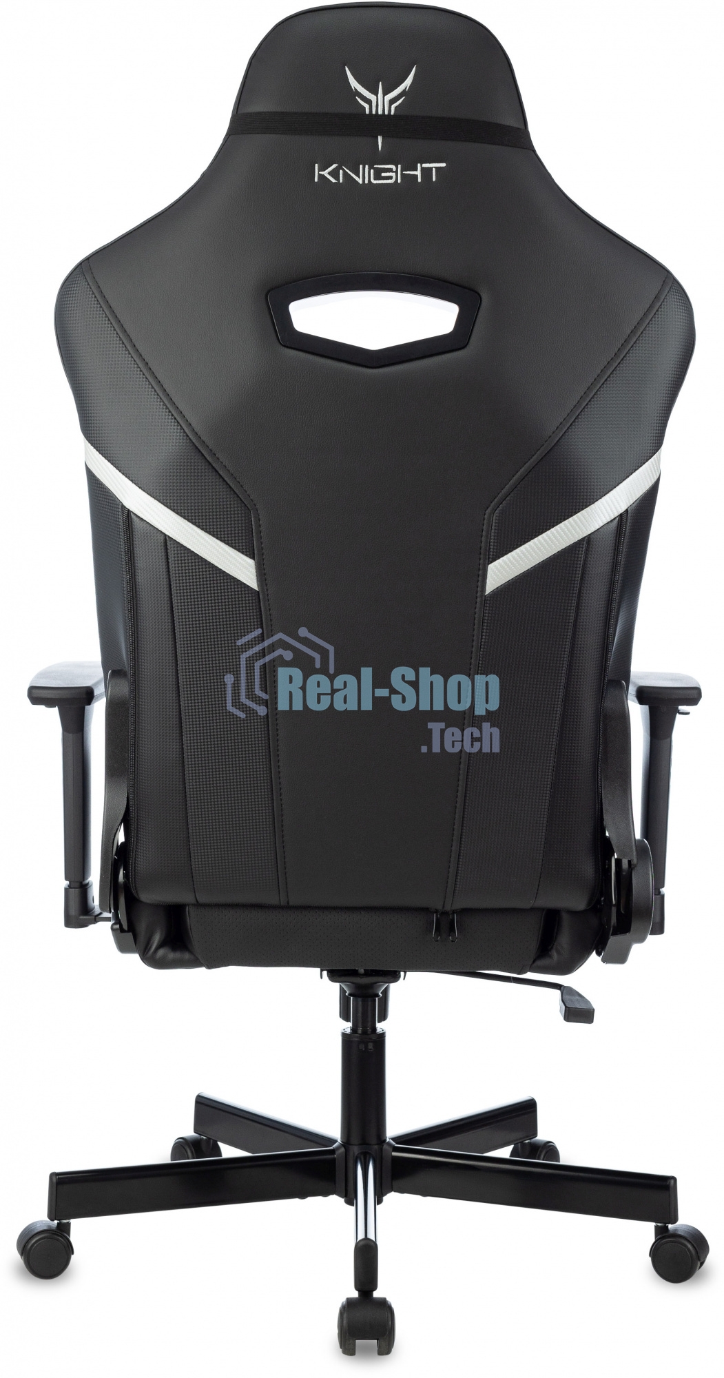 Кресло игровое Knight Thunder 5X черный эко.кожа крестов. металл