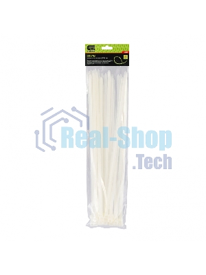 Хомуты Сибртех, 400 х 8 мм, пластиковые, белые, 50 шт. 45582