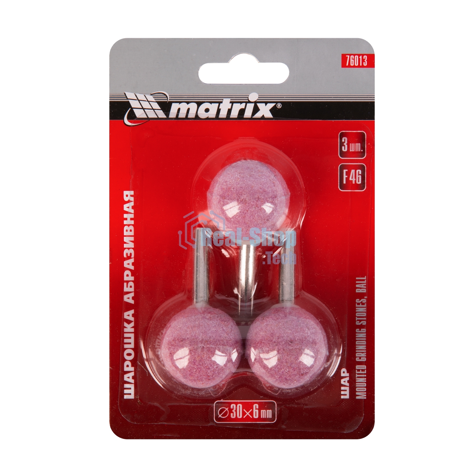Шарошка Matrix абразивная, шар, 30x6, F46, 3шт