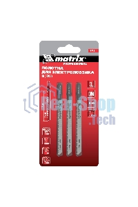 Полотна для электролобзика Matrix по дереву, 3 шт. T101BRF, 75 x 2,5мм, обр. зуб, Bim