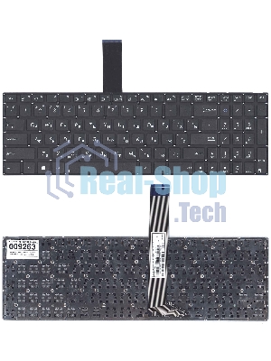 Клавиатура для ноутбука Asus K56 черная без рамки, плоский Enter