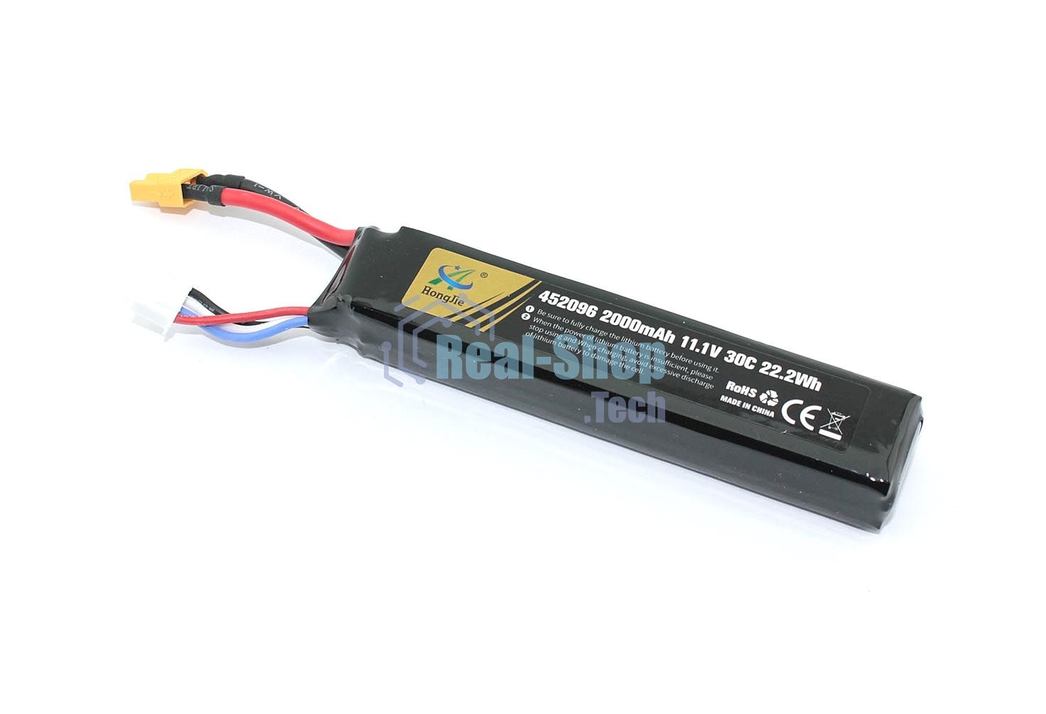 Портативный аккумулятор Li-Pol 11.1v 452096 2000mah разъем XT30-Plug