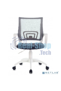 Кресло компьютерное Бюрократ CH-W695NLT TW-04 TW-12 темно-серый, сетка/ткань, крестовина пластик, пластик белый