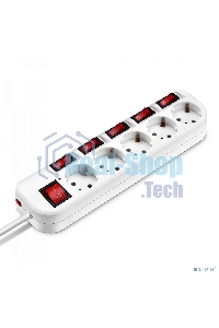 Сетевой фильтр Buro 500SH-1.8-SW-W 1.8 м (5 розеток) белый (коробка)