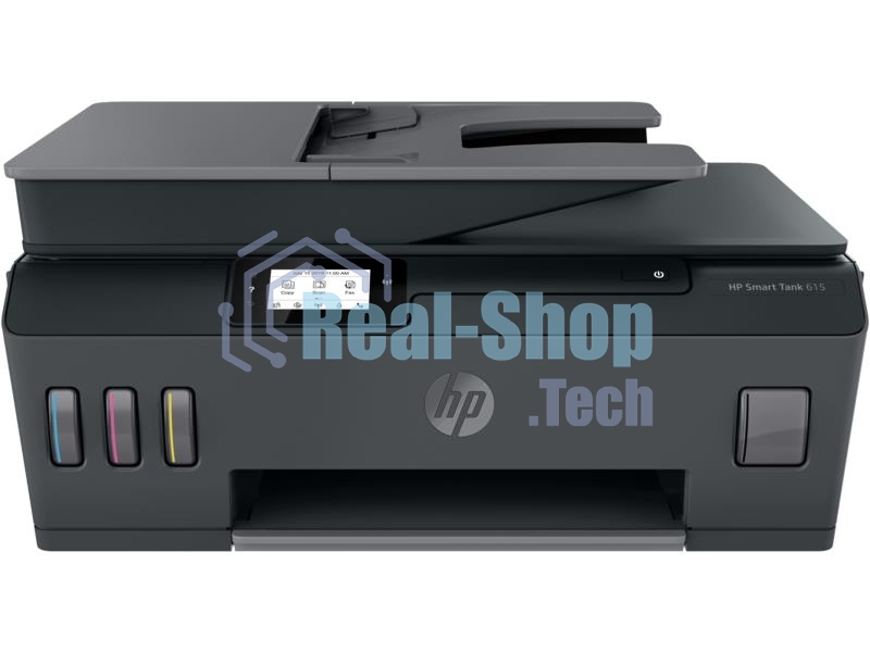 МФУ струйное HP Smart Tank 615 AiO (Y0F71A), A4, цветной, печ. до 22 стр/мин. (ч/б) до 16 стр/мин. (цвет), скан. до 5 стр/мин. (ч/б) 3 стр/мин. (цвет), 1200 x 1200 dpi (ч/б печать, скан.) 1200 x 4800 dpi (печать цвет), USB, Wi-Fi, BlueTooth, Air Print, Mopria