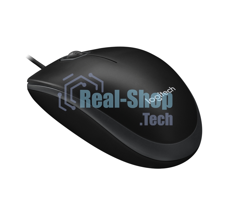Мышь проводная Logitech B100 черный, 1000 dpi, USB, кнопки - 3