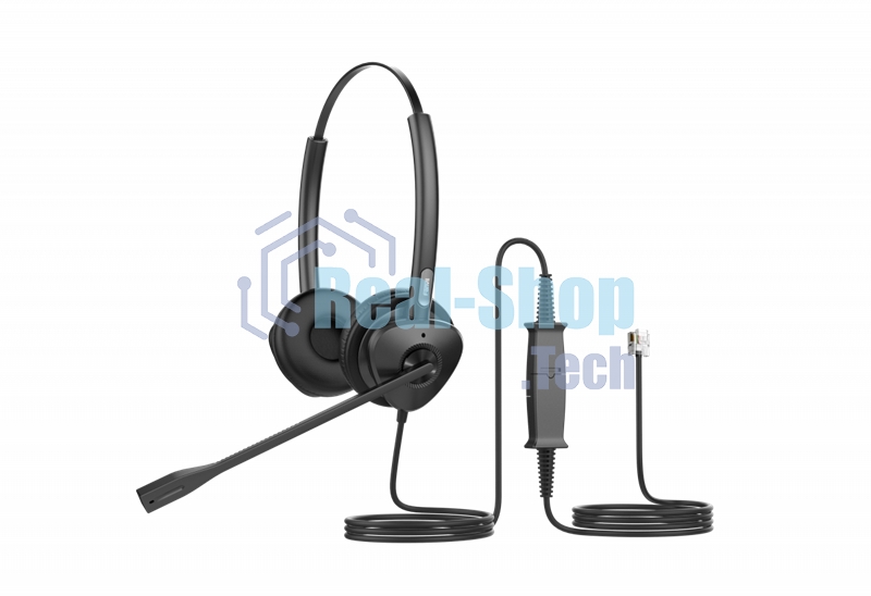 Гарнитура проводная бинауральная USB-гарнитура Fanvil HT302, стерео, HD звук, переходник QD на RJ9