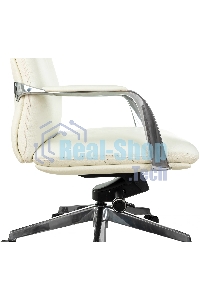 Кресло руководителя Бюрократ VEGA белый, кожа, крестов. алюминий