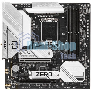 Материнская плата MSI B760M PROJECT ZERO,(Обратное подключение разъемов) LGA 1700, Intel B760, 4xDDR5, 4xSATA, 2xM.2, 1xPCIe 5.0 x16, 1xPCIe 4.0 x4, 1xPCIe x1, 1xHDMI, 1xDP, 3xUSB 3.2 Gen 2, 4xUSB 2.0, 1xUSB 3.2 Gen 2x2, 1x 2.5Gb LAN, 5x3.5 мм, 7.1, mATX