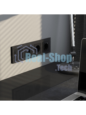 Рамка на 4 поста Senso (черный, стекло soft-touch) W0043108