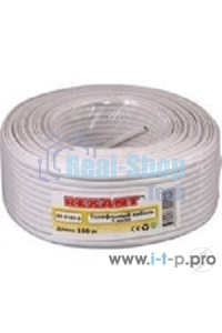 Телефонный кабель Rexant ШТЛП 4 жилы Cu, белый, 100 м