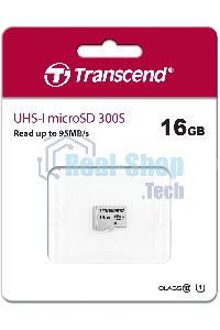 Флеш карта microSD 16Gb Transcend microSDHC Class 10 UHS-1 U1, (без адаптера), TLC