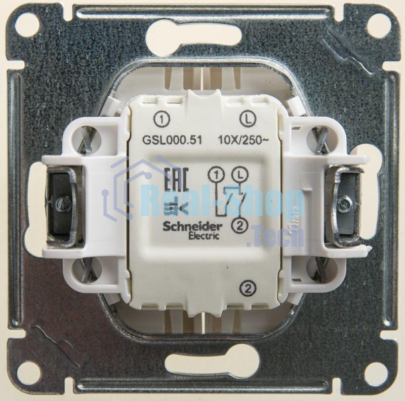 Механизм выключателя 2-кл. СП Glossa сх.5 10А IP20 10AX перламутр SchE GSL000651