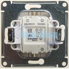 Механизм выключателя 2-кл. СП Glossa сх.5 10А IP20 10AX перламутр SchE GSL000651