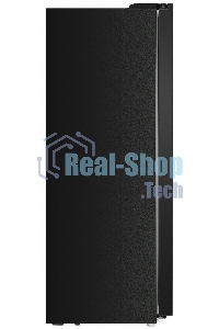 Холодильник Maunfeld MFF177NFSB черный глянц. двухкамерный 263/170л морозилка сбоку, No Frost, Side by Side