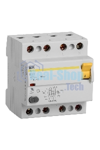 Выключатель дифференциального тока (УЗО) 4п 63А 100мА тип AC ВД1-63 ИЭК MDV10-4-063-100