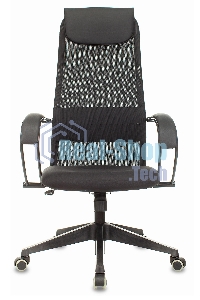 Кресло руководителя Бюрократ CH-607 TW-01 черный, сетка/ткань с подголов. крестовина пластик