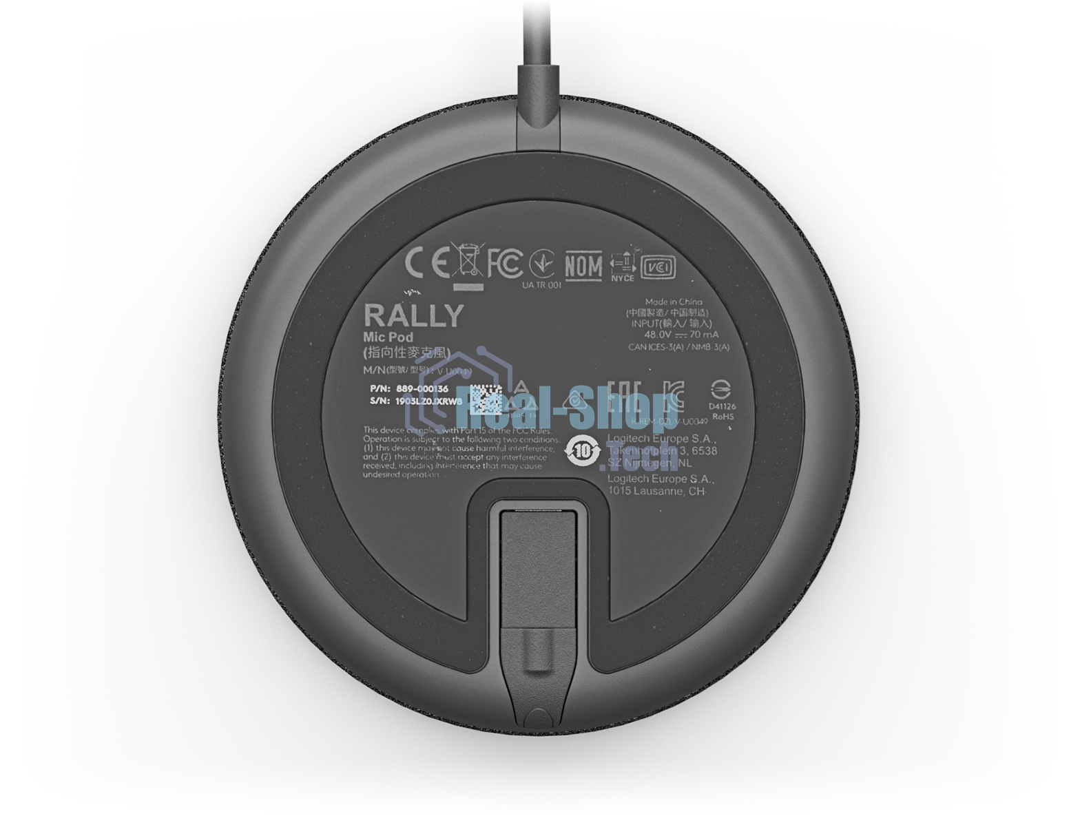 Микрофон Logitech Microphone for Rally Ultra-HD ConferenceCamMic Pod черный