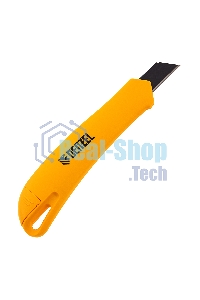 Нож Denzel 18 мм, сменное лезвие, SK4, облегченный корпус, нажимной фиксатор