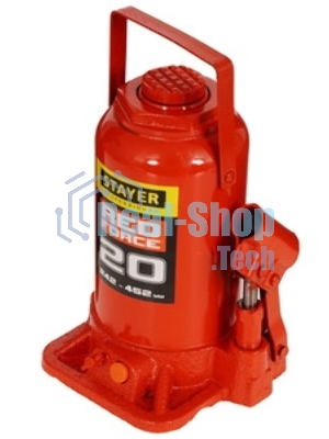 Домкрат STAYER 43160-20_z01 гидравлический бутылочный red force 20т 242-452мм