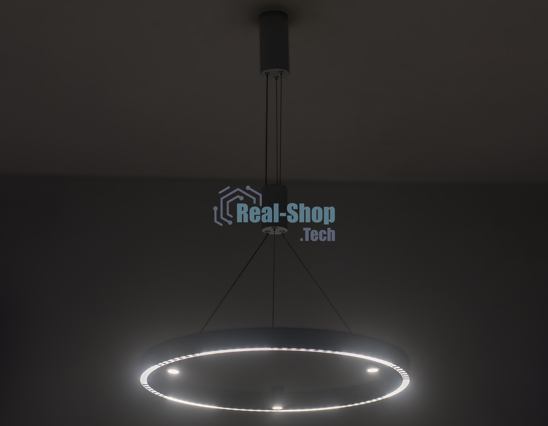 Подвесной светодиодный светильник Ambrella light FL5844/1+3 WH белый 40W 3000K/4200K/6400K D600*1200 (без ПДУ)