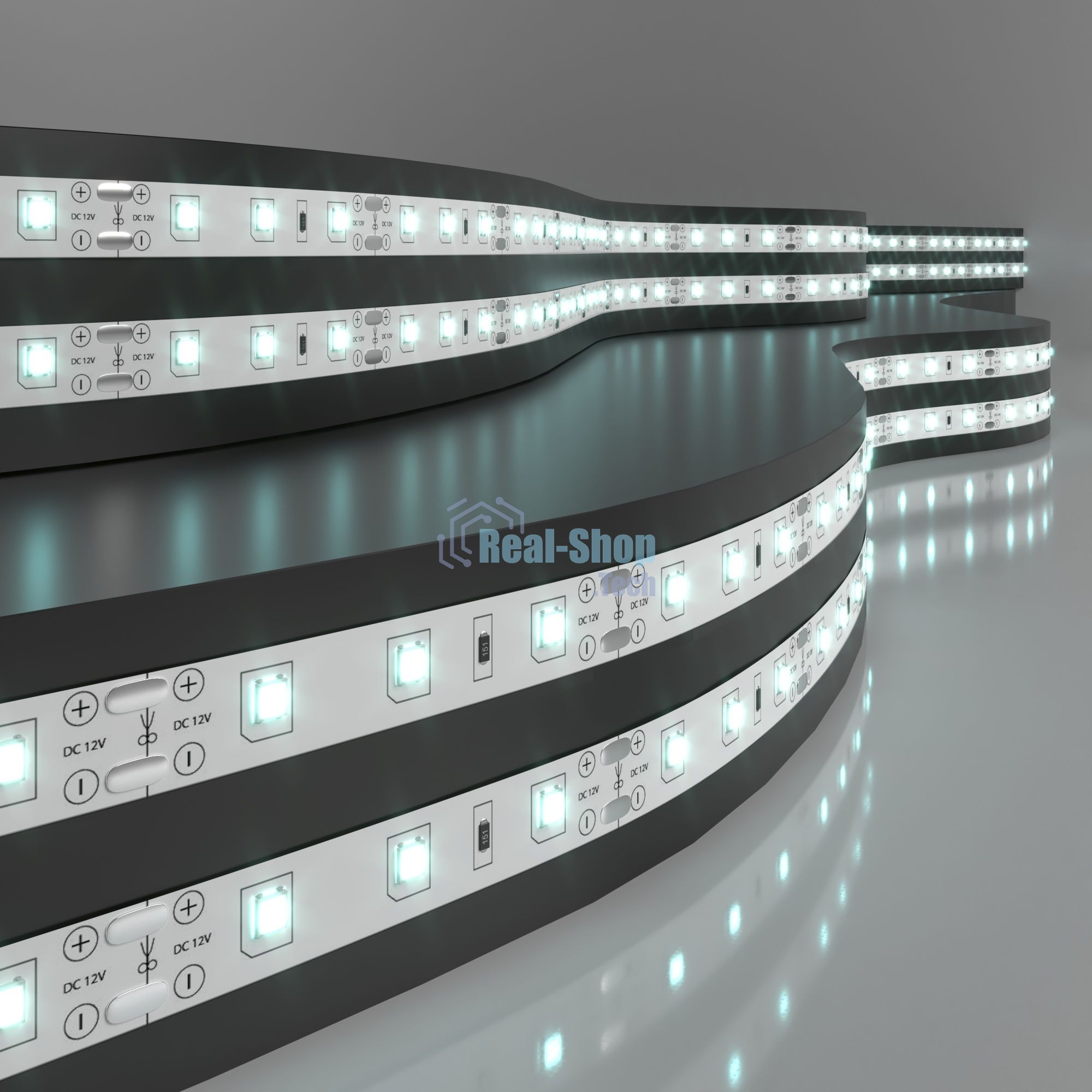 Лента светодиодная SLS 01 CW IP 20 / Набор светодиодной ленты 5m 2835 12V 60Led 4,8W IP20 6500K холодный белый