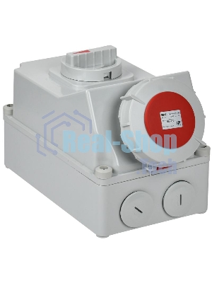 Розетка с механической блокировкой ССИ-834 63А-6ч 380В 3P+PE IP67 | PSR12-063-4-5-67 | IEK