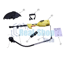 Триммер электрический Champion ET1003A 1000Вт 35см верхний двиг., изогнутая разъемная штанга 3.9кг