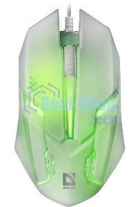 Мышь проводная Defender Cyber MB-560L белый, 1200 dpi, USB, кнопки - 3