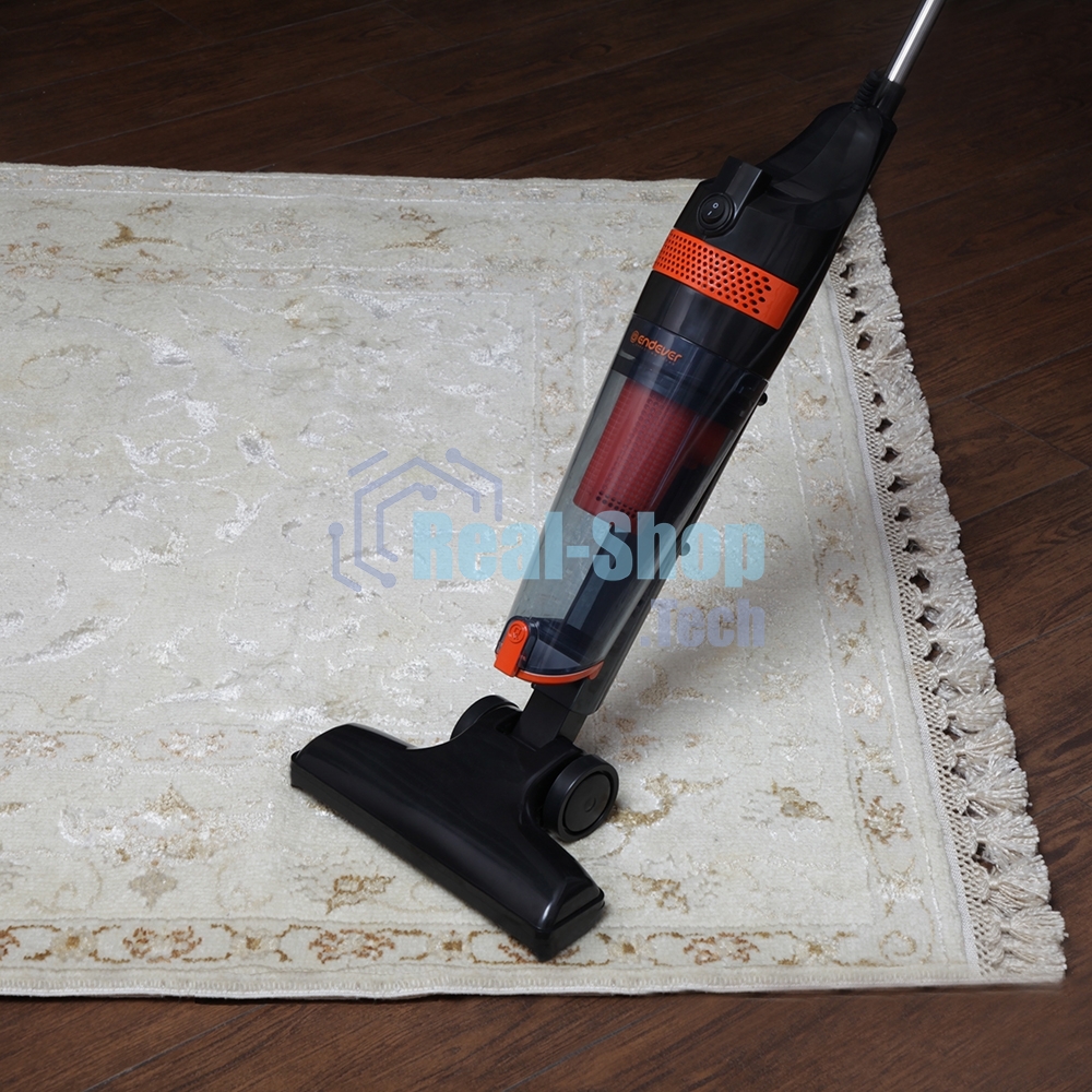 Пылесос вертикальный Endever SkyClean VC-294 черный/оранжевый, питание от сети, 120 Вт, уборка сухая, пылесборник 1.5 л