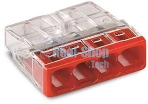 Клемма 4х(0.5-2.5мм) 4-х проводн. для распред. короб. (без п) WAGO 2273-204