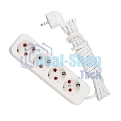 Удлинитель 4х2 м с заземл. 16А IP20 Lezard 720-0402-401