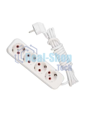 Удлинитель 4х2 м с заземл. 16А IP20 Lezard 720-0402-401