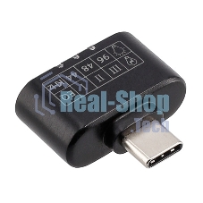 Разветвитель USB-C Hama 00135747 2порт. черный