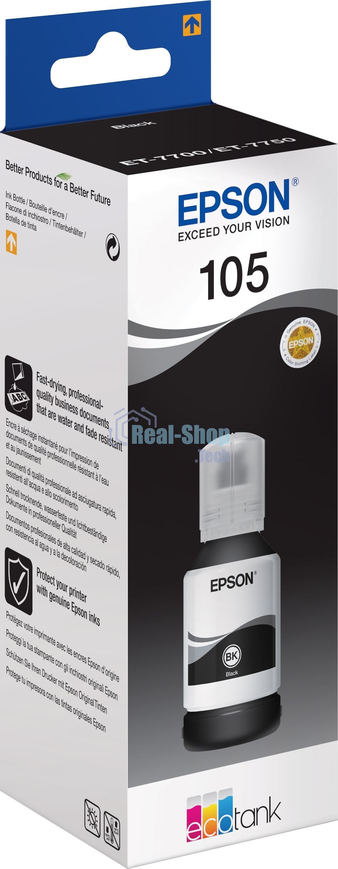 Чернила Epson 105BK C13T00Q140 черный (8000 стр.) (140мл) для Epson L7160/7180