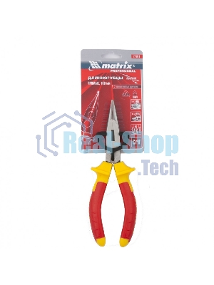 Длинногубцы Matrix прямые Insulated, 160мм, двухкомпонентные рукоятки PROFESSIONAL