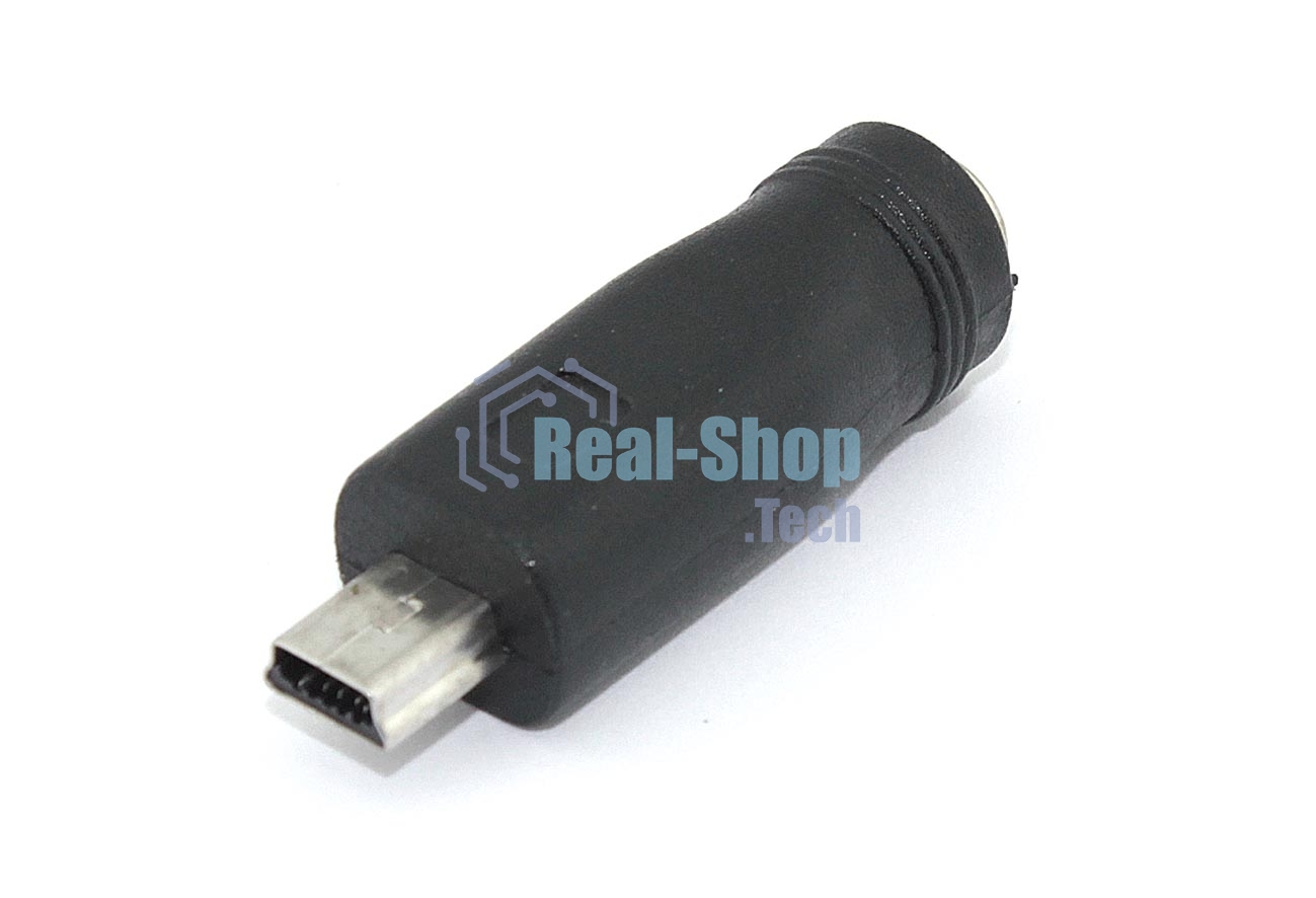 Переходник 5,5x2,1 мама на Mini USB папа 5 Pin