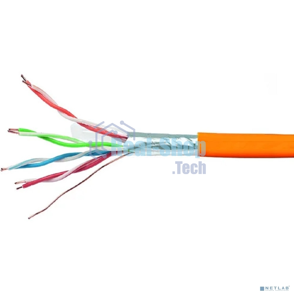 Кабель Cablexpert FPC-5051E-LSZH-4-CU indoor, FTP-LSZH 4x2x0.51, медный, кат.5e, однож., 305м, box, оранжевый