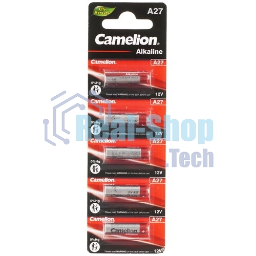 Батарейка Camelion LR27A BL-5 Mercury Free (A27-BP5, 12В) (5шт. в уп-ке)
