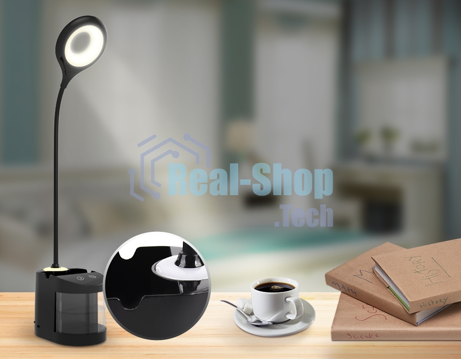 Настольная светодиодная лампа Ambrella light DE562 BK черный LED 4200K 4W