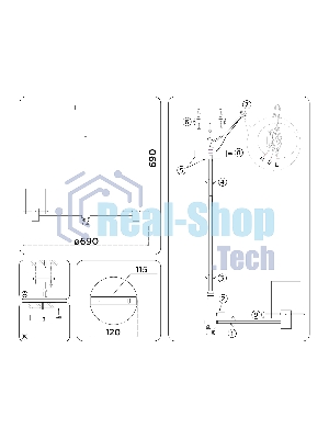 Люстра Ambrella light LH57031/6 BS/SM латунь/дымчатый E14/6 max 40W D690*690