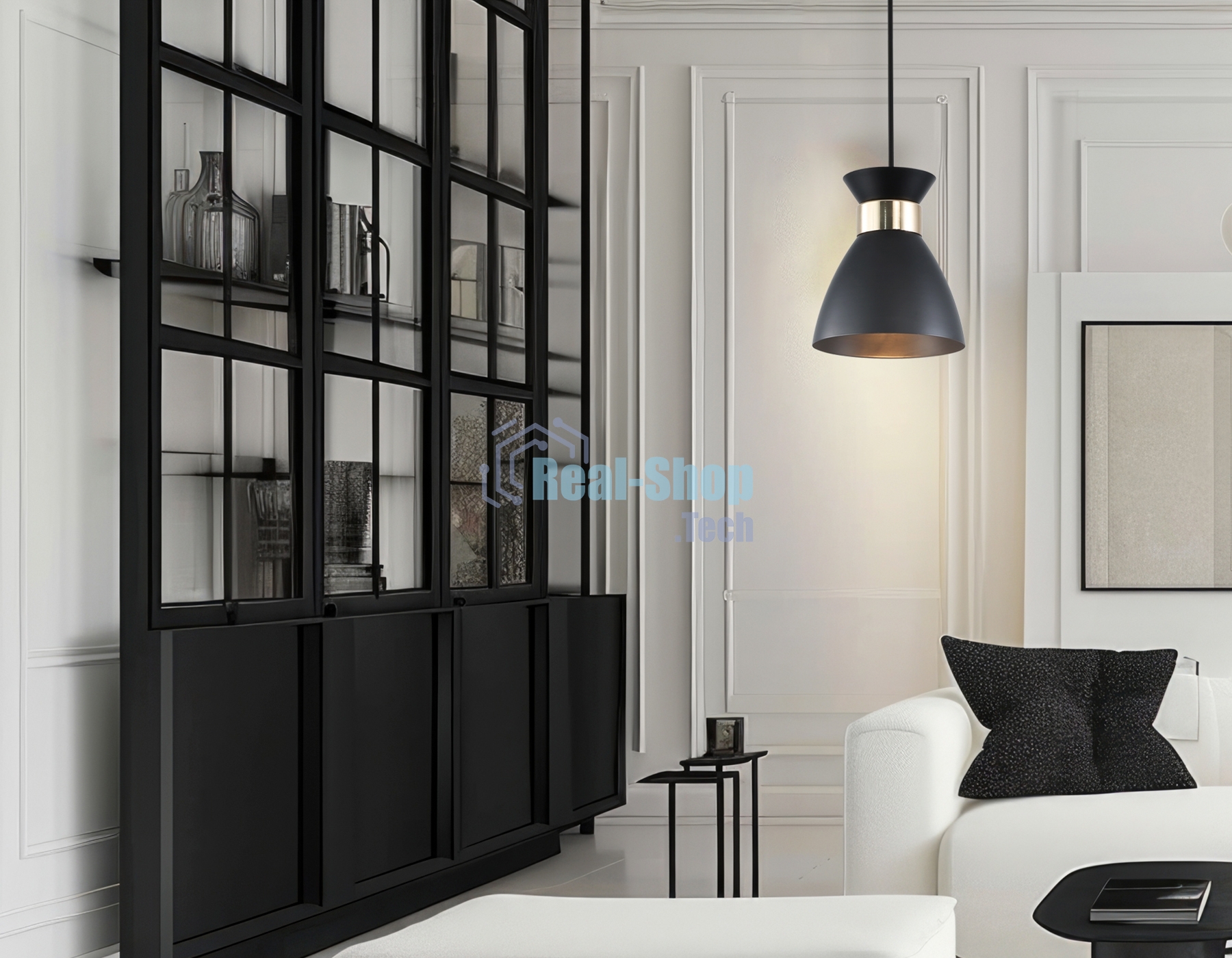 Светильник Ambrella light TR8468 BK/FGD черный/золото E27 max 60W D130*1000