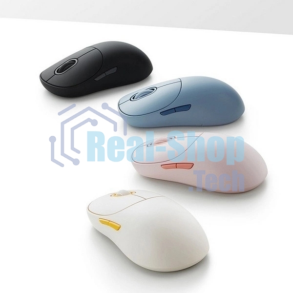 Мышь беспроводная Xiaomi Wireless Mouse 3 белый, 1200 dpi, радиоканал, Bluetooth, USB, кнопки - 5
