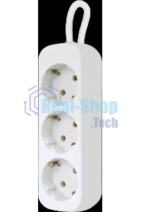 Удлинитель Defender E330 белый 3.0 м, 3 розетки 