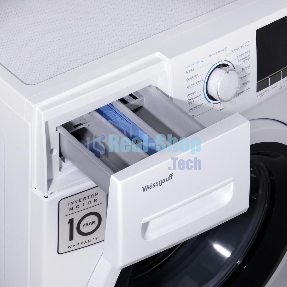 Стирально-сушильная машина Weissgauff WMD 6160 D белый, загрузка фронтальная 8 кг, 1200 об/мин, класс А+++