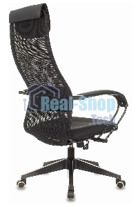 Кресло руководителя Бюрократ CH-607 TW-01 черный, сетка/ткань с подголов. крестовина пластик