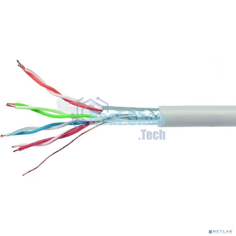 Кабель Cablexpert FPC-6057-4-CU/100, FTP indoor 4x2x0.57, медный, кат.6, однож., 100м, box, серый