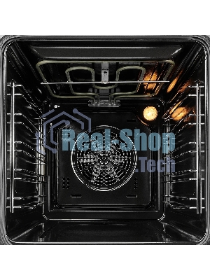 Встраиваемый духовой шкаф Monsher MOE 4563 Noir, электрический, High-Tech, объем 50 л, конвекция, гриль, 3 стекла в дверце, съемные стекла, съемная дверца, телескопические направляющие, черный